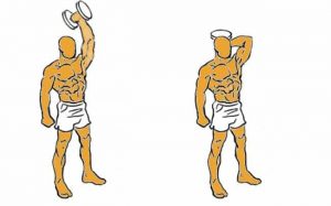 Triceps con mancuernas de pie ejercicios